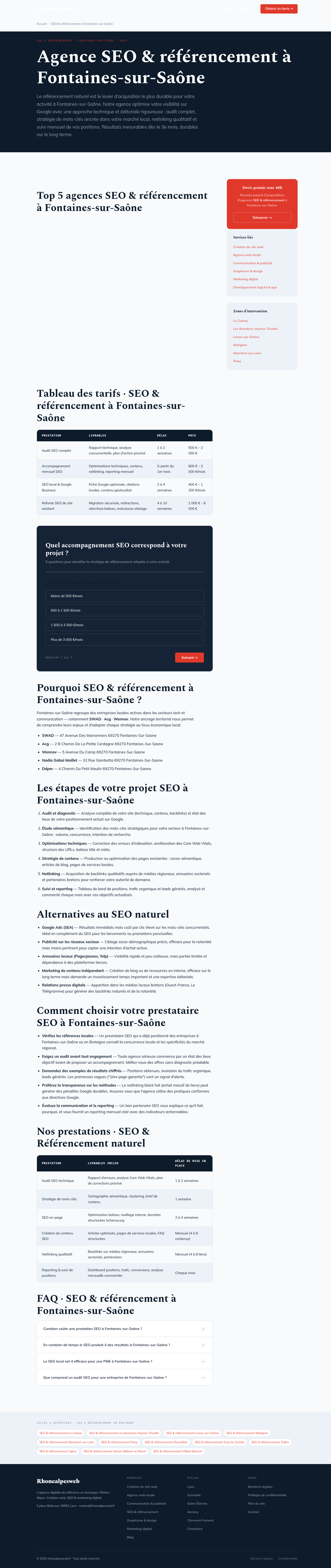 Exemple de page SEO locale Rhonealpesweb